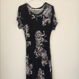 black & white midi dress